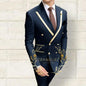 Double Breasted Navy Slim Suit