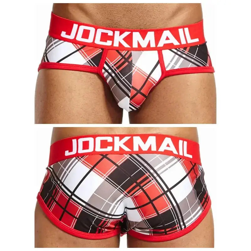 Men Plaid Polyester Briefs Chicchar Fashion