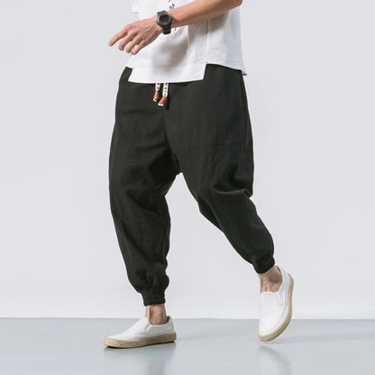 Loose Cotton Harem Pants Men