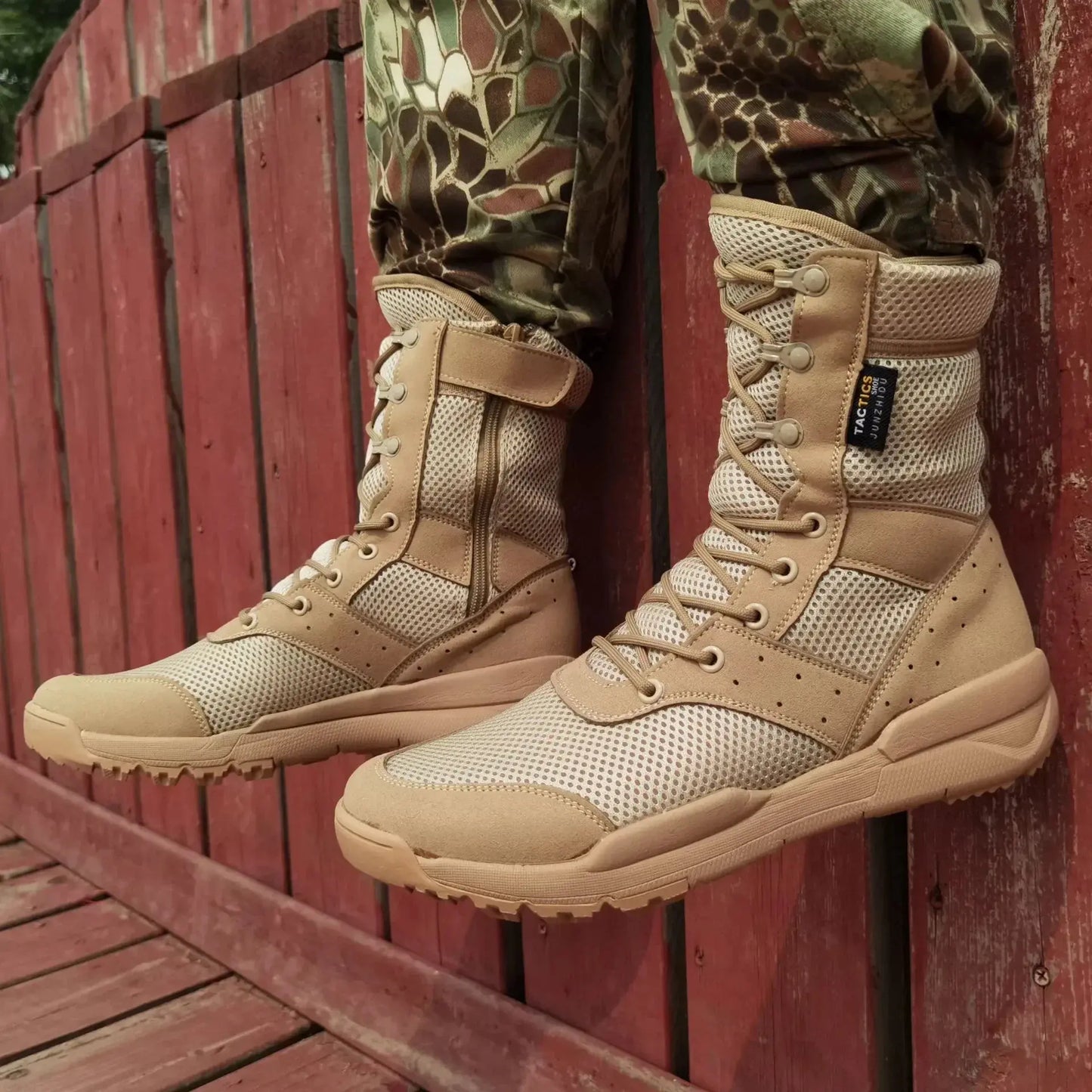 Summer Combat Training Boots Work Shoes Lightweight Mesh Breathable Military Tactical Boots 34-49 Plus Size Outdoor Hiking Boots - Chicchar Fashion