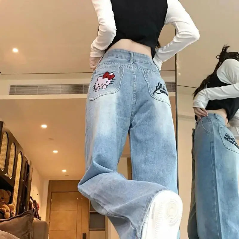 Hello Kitty Wide Leg Jeans - Chicchar Fashion