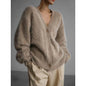 Oversized V-Neck Knit Cardigan Chicchar Fashion