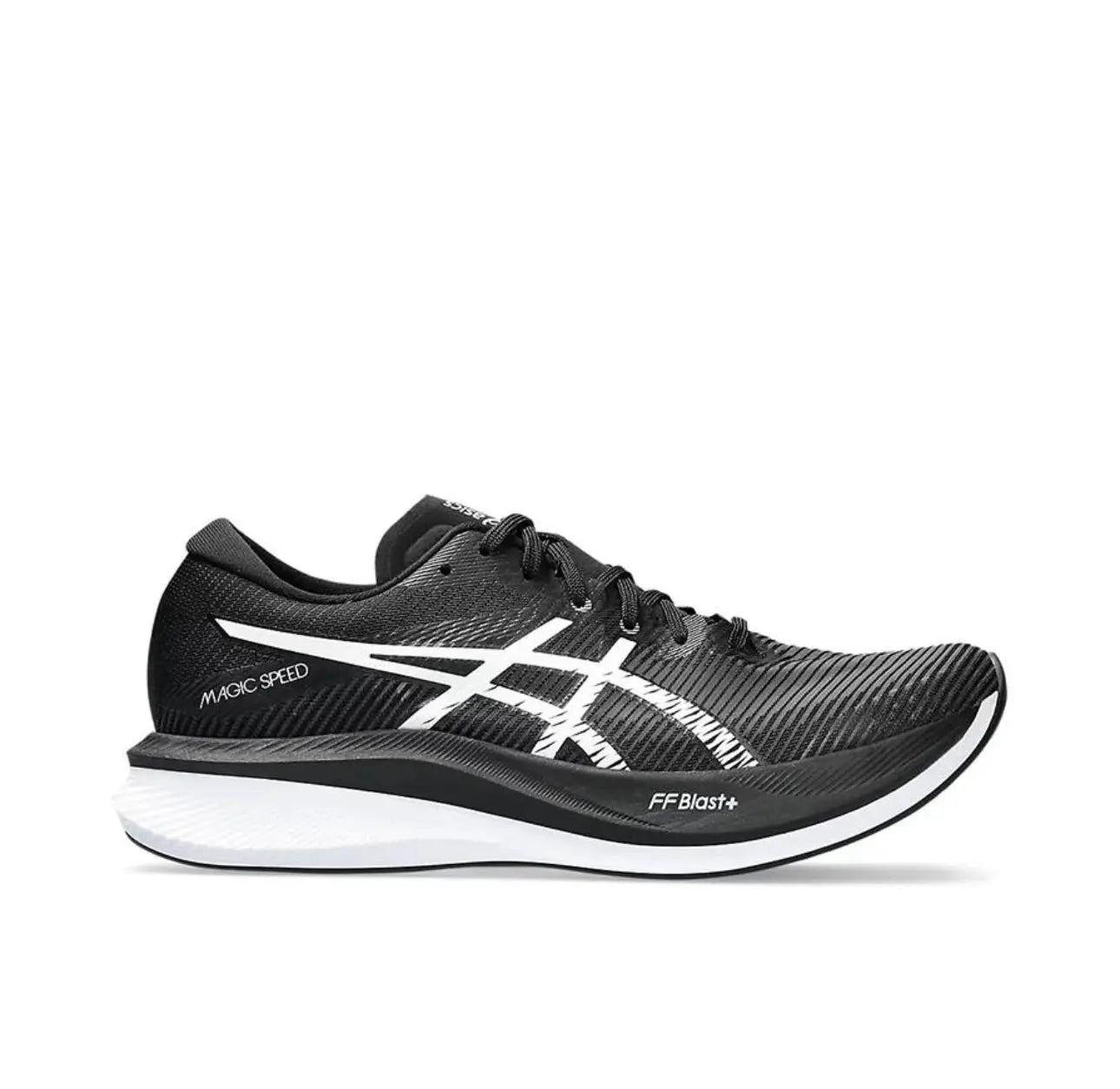 Asics  Comfortable Low Cut Carbon Plate Long Distance Running Race Running Shoes Men's Black and White 1011B631-002 - Chicchar Fashion