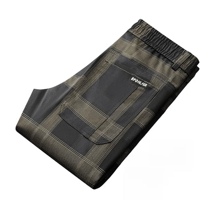 Plaid Harem Cargo Trousers