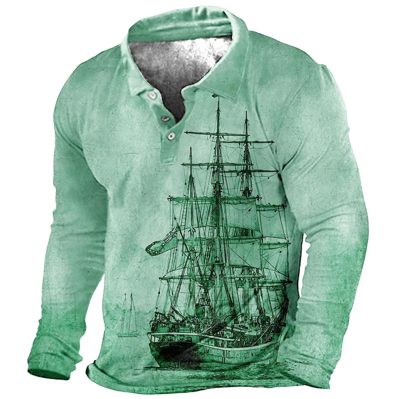 Breathable Sailboat Long Polo