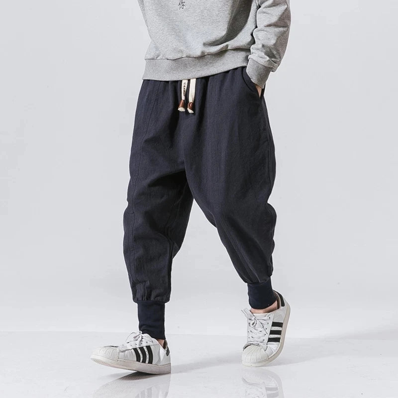 Cotton Linen Harem Joggers