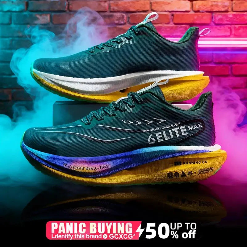 Men  Running Shoes Carbon Board Speciality Marathon Sports Breathable Lightweight Women's Comfortable Athletic Nonskid Sneakers - Chicchar Fashion