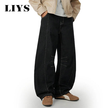 Baggy Wide-Leg Black Denim