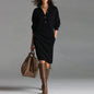 Long Sleeve Knit Button Dress