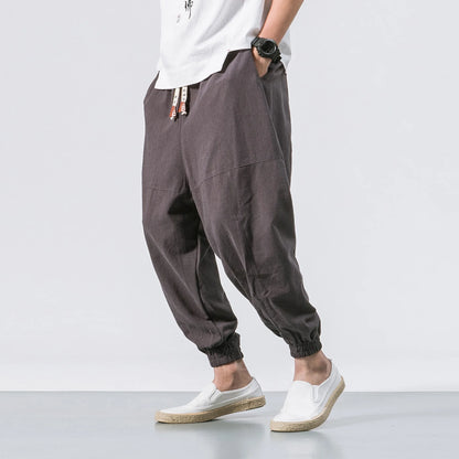 Loose Cotton Harem Pants Men