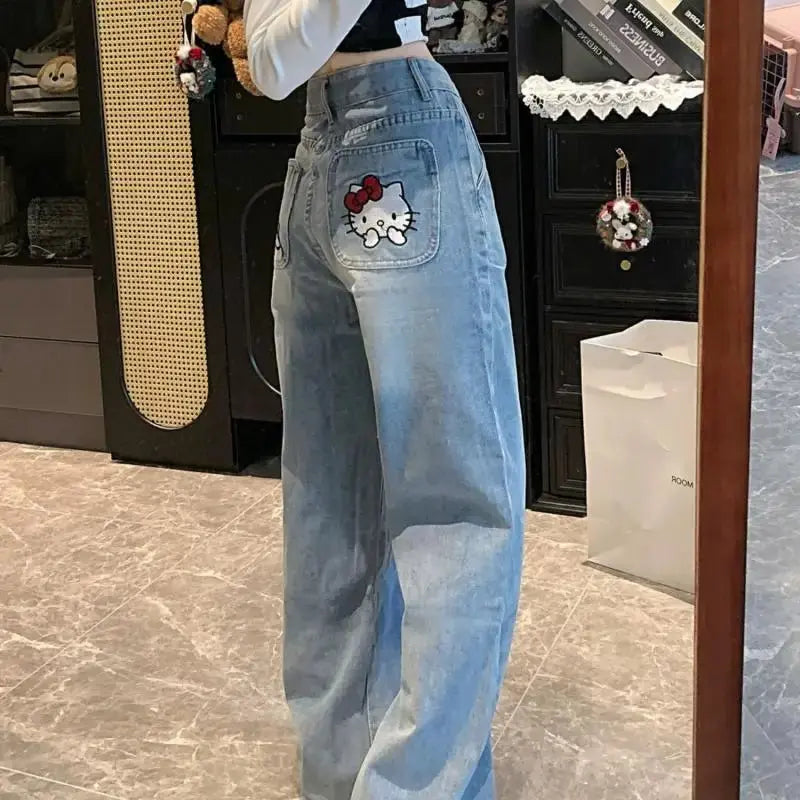 Hello Kitty Wide Leg Jeans - Chicchar Fashion