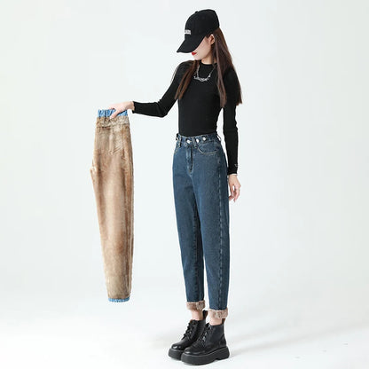 Y2K Fleece-Lined Baggy Jeans