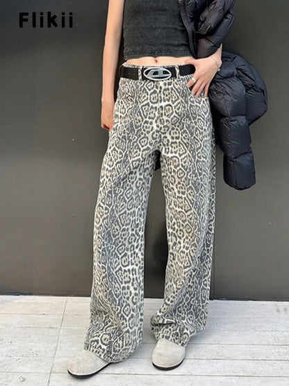 Flikii Urban Wild: Vintage Leopard High-Waist Jeans