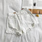 High Waist Cotton Denim Shorts