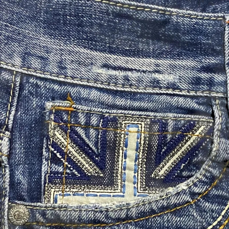 Embroidery Baggy Denim Jeans