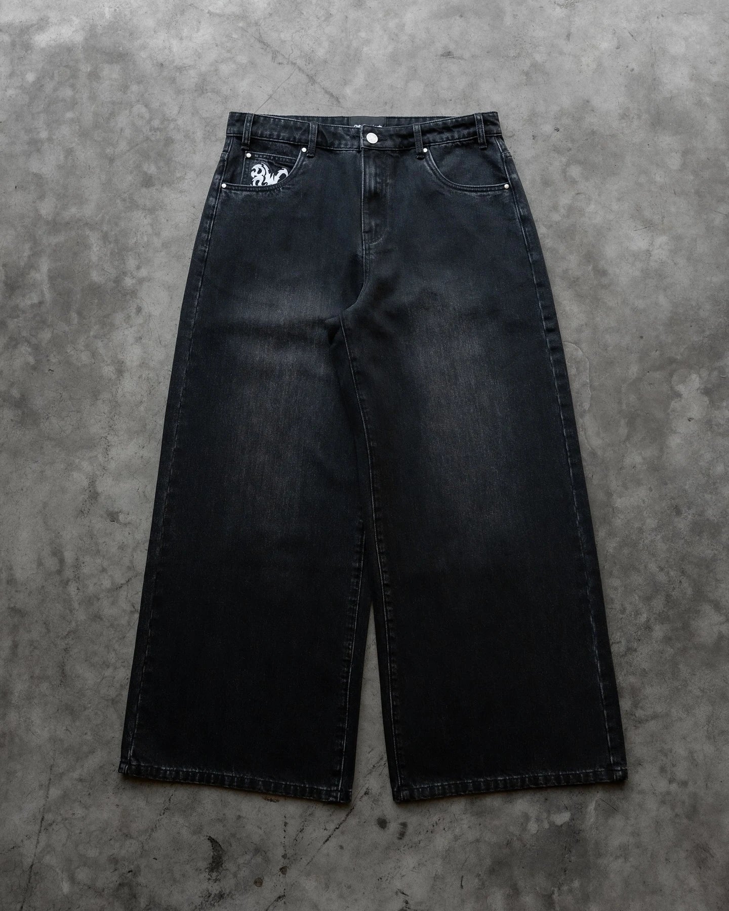 Baggy Embroidered Denim Jeans