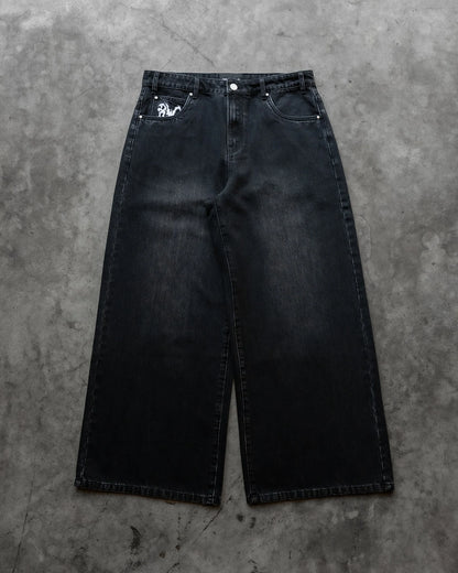 Baggy Embroidered Denim Jeans