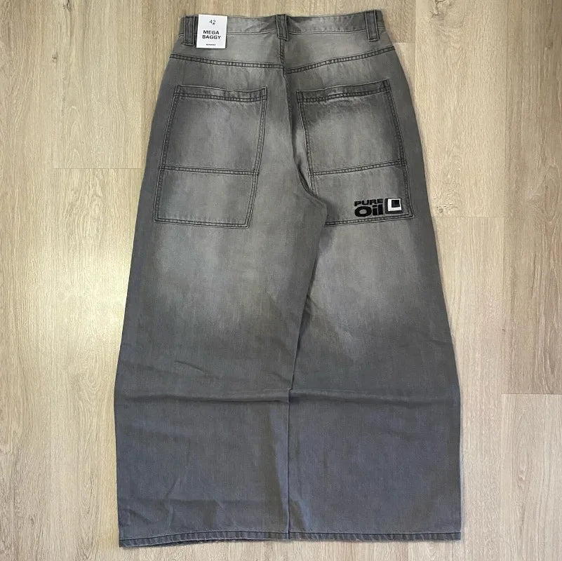 Y2K Washed Baggy Cotton Jeans