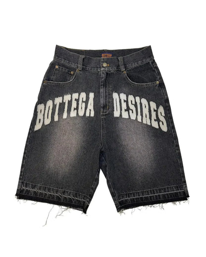 Retro Y2K Patch Denim Shorts - Unisex Casual Wear