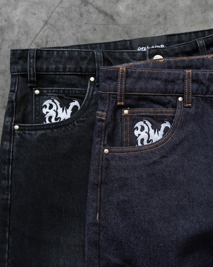 Baggy Embroidered Denim Jeans