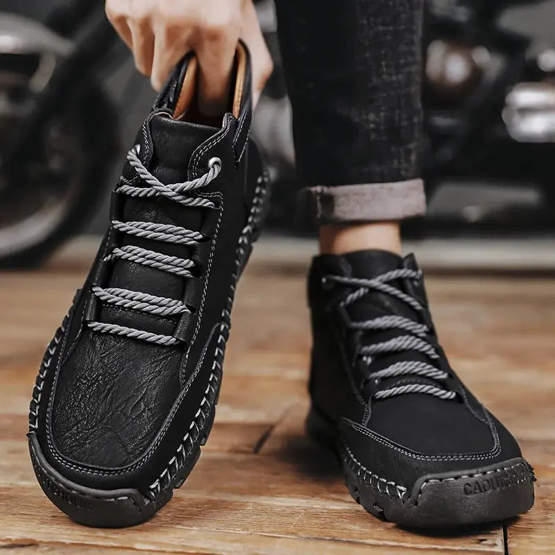 Men's Hand-stitched Boots Plus-size Casual Shoes Comfortable Soft Ankle Boots Outdoor Non-slip Wear Boots Chicchar Fashion