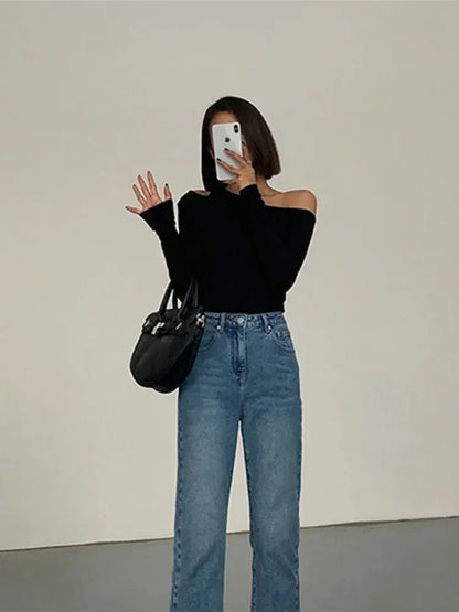 Chic Off-Shoulder Crop Top - Chicchar Fashion