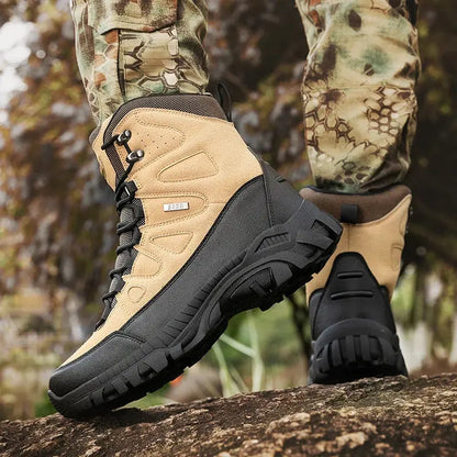 CHRLCK Men's Spring Autumn Hunting Tactical Boots Outdoor Waterproof Anti-slip Color-blocking Boots Men Military Hiking Shoes - Chicchar Fashion