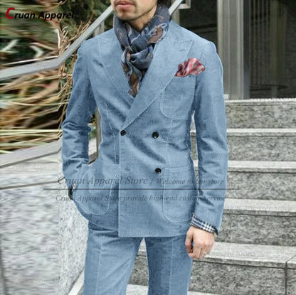 Slim Denim Suit Jacket Set