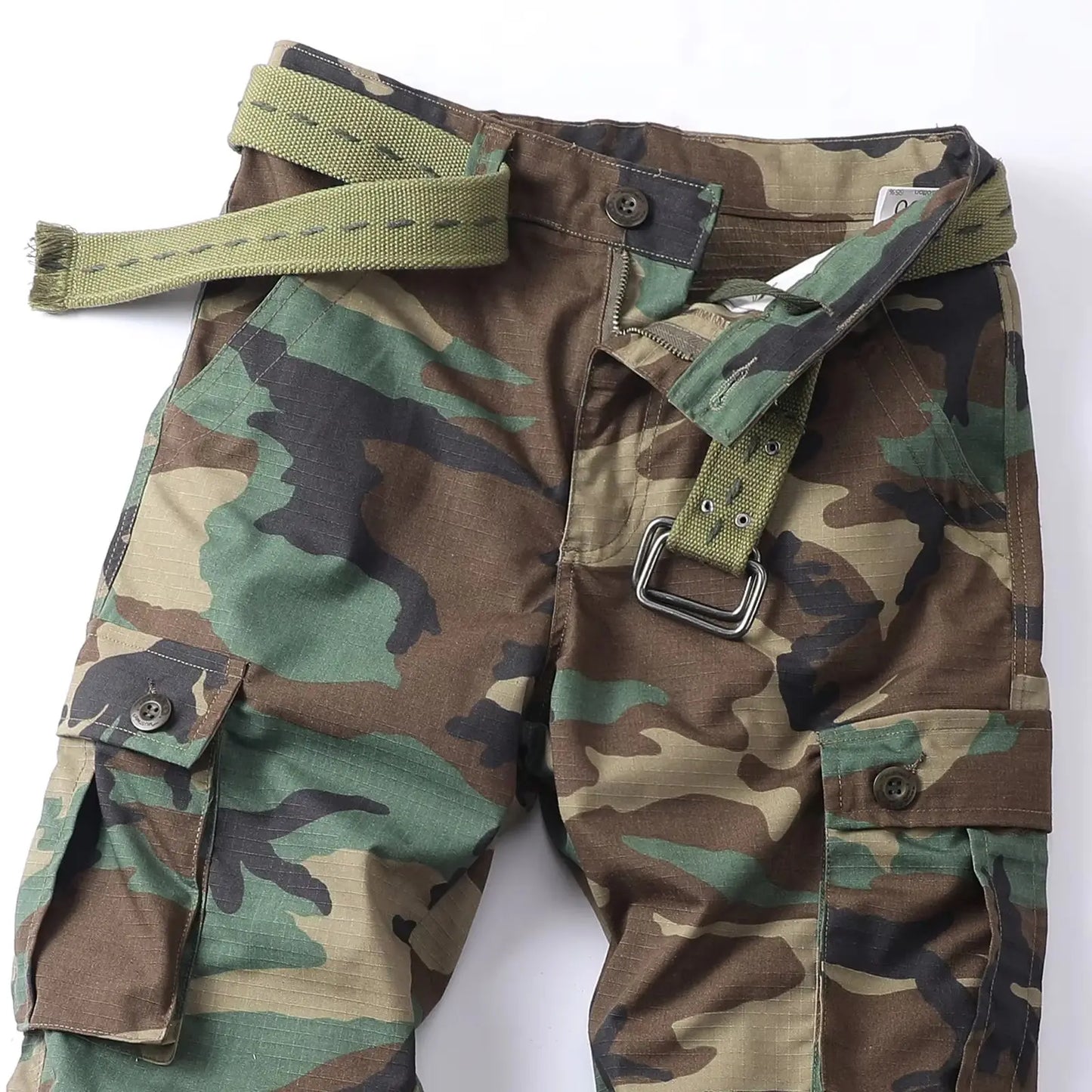 Camo Cargo Straight Leg Pants