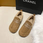 CRLAYDK Winter Women's Soft Fur Lining Moccasins Suede Ladies House Warm Indoor Outdoor Anti Skid Loafers Slip On Flat Shoes - Chicchar Fashion