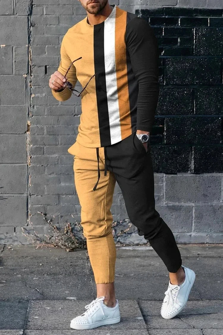 Men's 3D Print Polyester Set