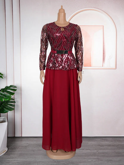 African Dashiki Pleated Maxi