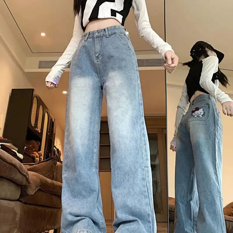 Hello Kitty Wide Leg Jeans - Chicchar Fashion