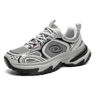 Men's Shoes 2025 New Summer Mesh Breathable Thick-Soled Height-Increasing Versatile Couple Casual Sports Dad Shoes - Chicchar Fashion