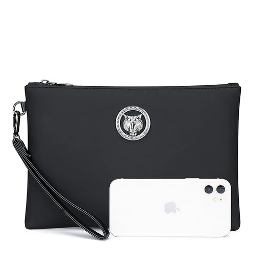 Designer luxury bag Solid color retro PU leather men's handbag wallet card bag sacoche homme clutch bag bolsos para hombre 2025 - Chicchar Fashion