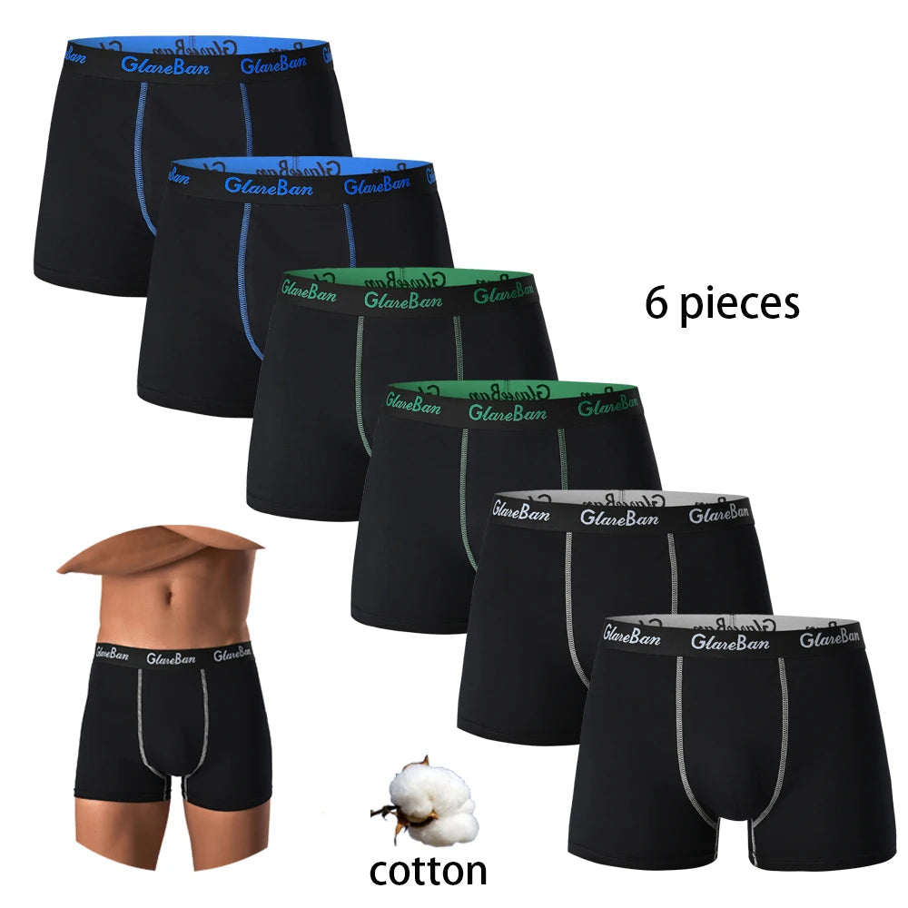 6pcs Men Cotton-Spandex Boxers Chicchar Fashion