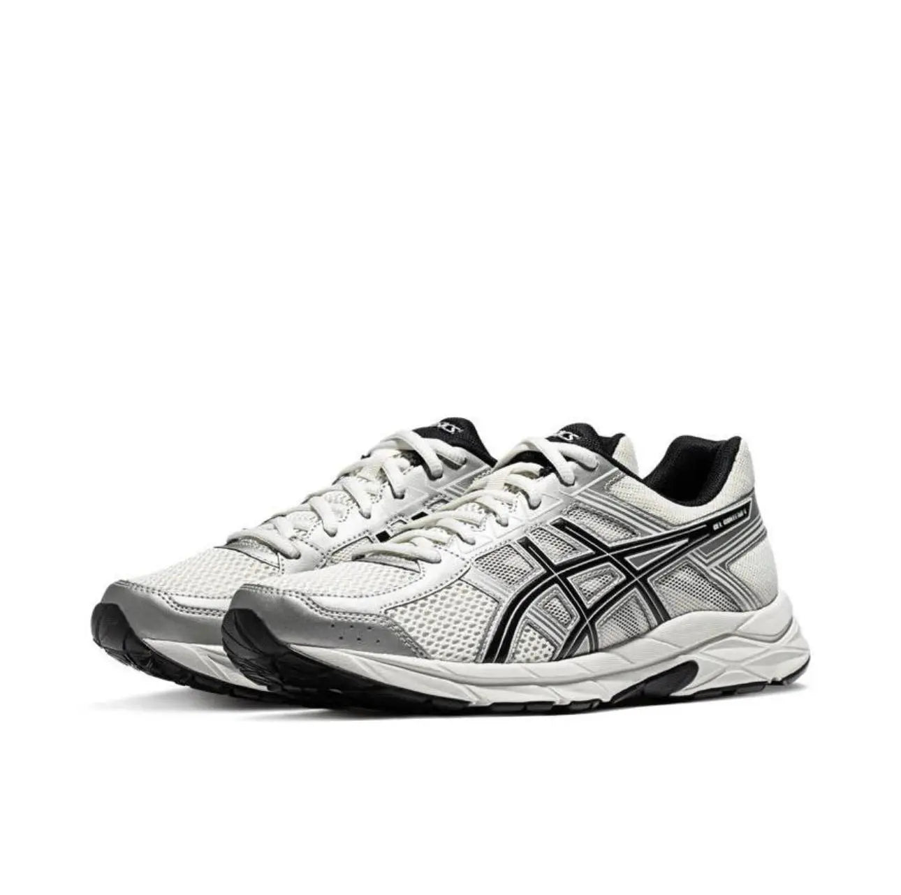 ASICS Versatile Comfortable Shock-absorbing Breathable Low Cut Casual City Commuting Running Shoes for Men White Silver - Chicchar Fashion