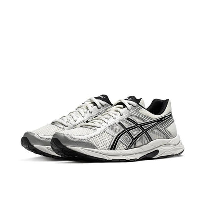 ASICS Versatile Comfortable Shock-absorbing Breathable Low Cut Casual City Commuting Running Shoes for Men White Silver - Chicchar Fashion