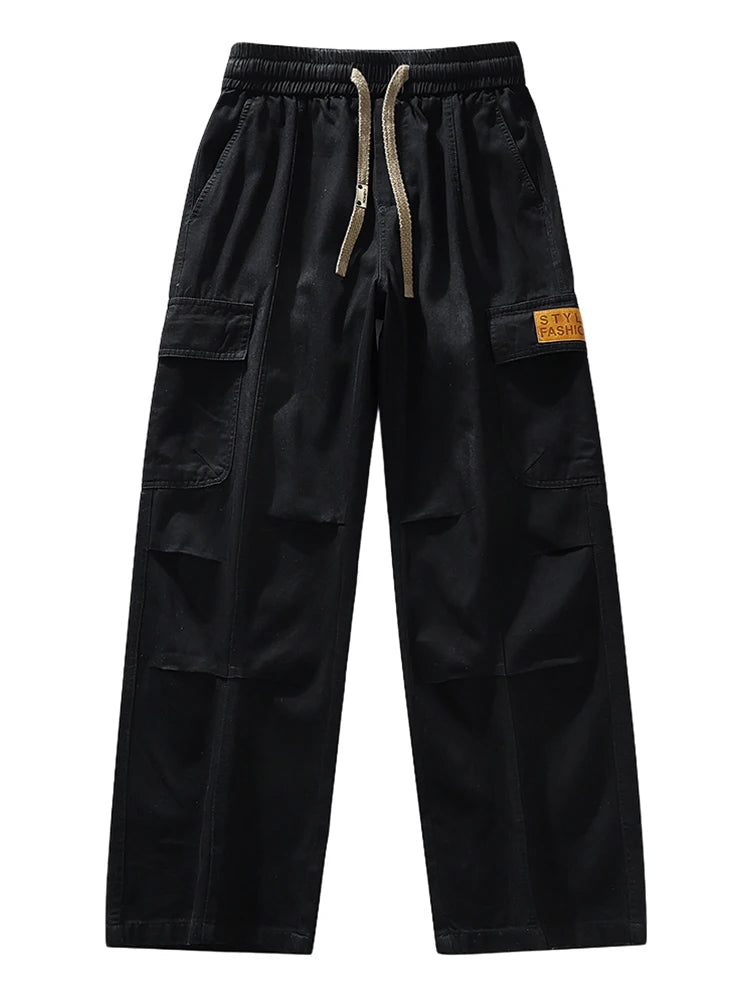 Fleece Cargo Wide-Leg Jeans