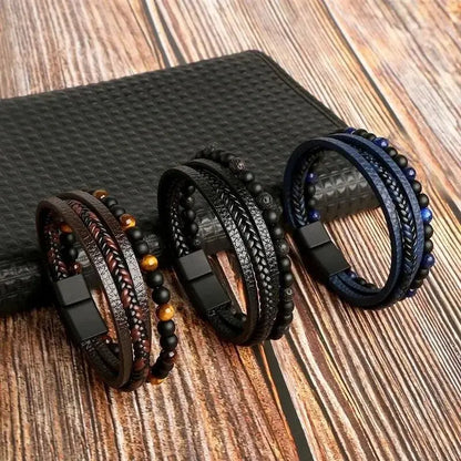 Tiger Eye Leather Wrap Bracelet - Chicchar Fashion