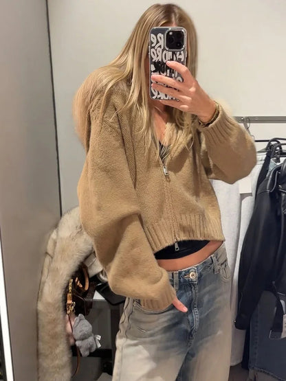 Fluffy Polyester Hooded Jacket Chicchar Fashion