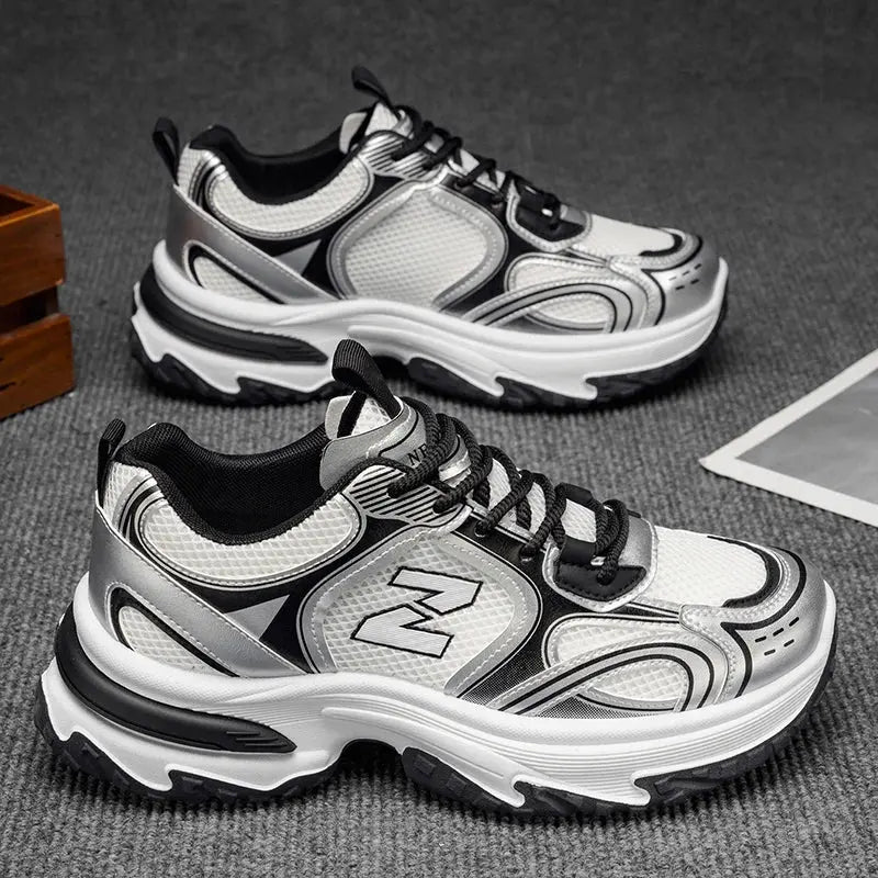 2025 New Thick - Soled Height - Increasing Men's Sneakers, Retro Style Mesh Breathable Versatile Casual Shoes - Chicchar Fashion