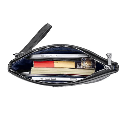 WILLIAMPOLO Men's Luxury Leather Business Clutch Bag