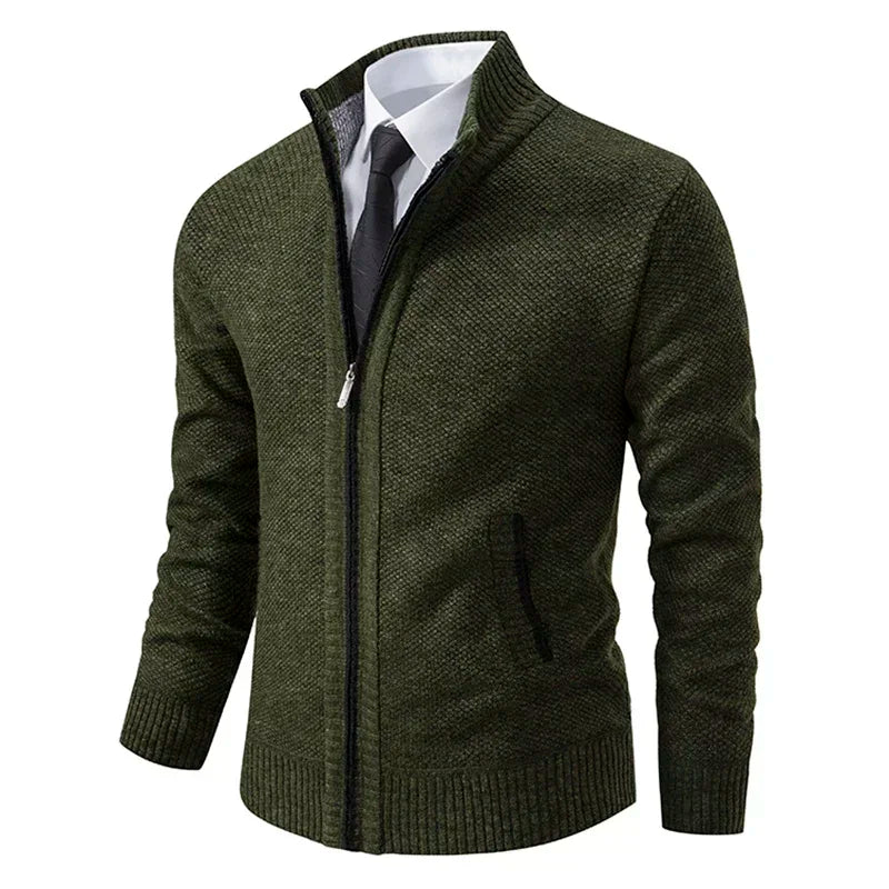 Stand Collar Fleece Cardigan Chicchar Fashion