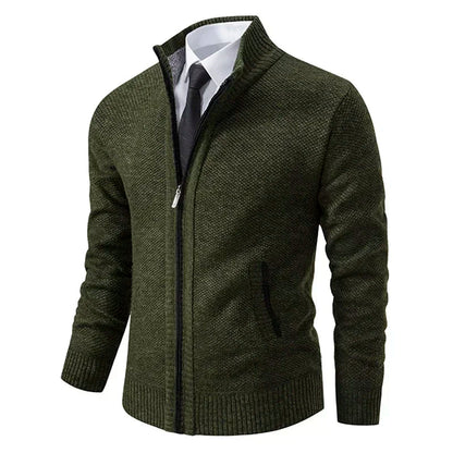 Stand Collar Fleece Cardigan Chicchar Fashion