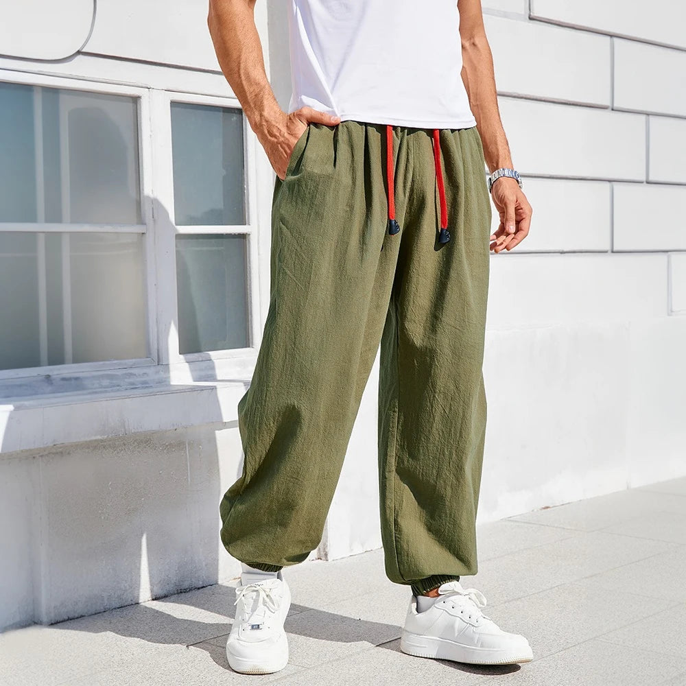 Cotton Linen Harem Joggers
