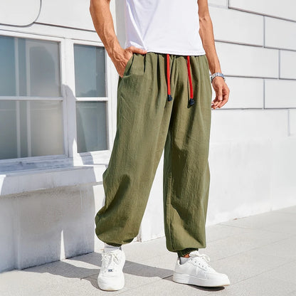 Cotton Linen Harem Joggers