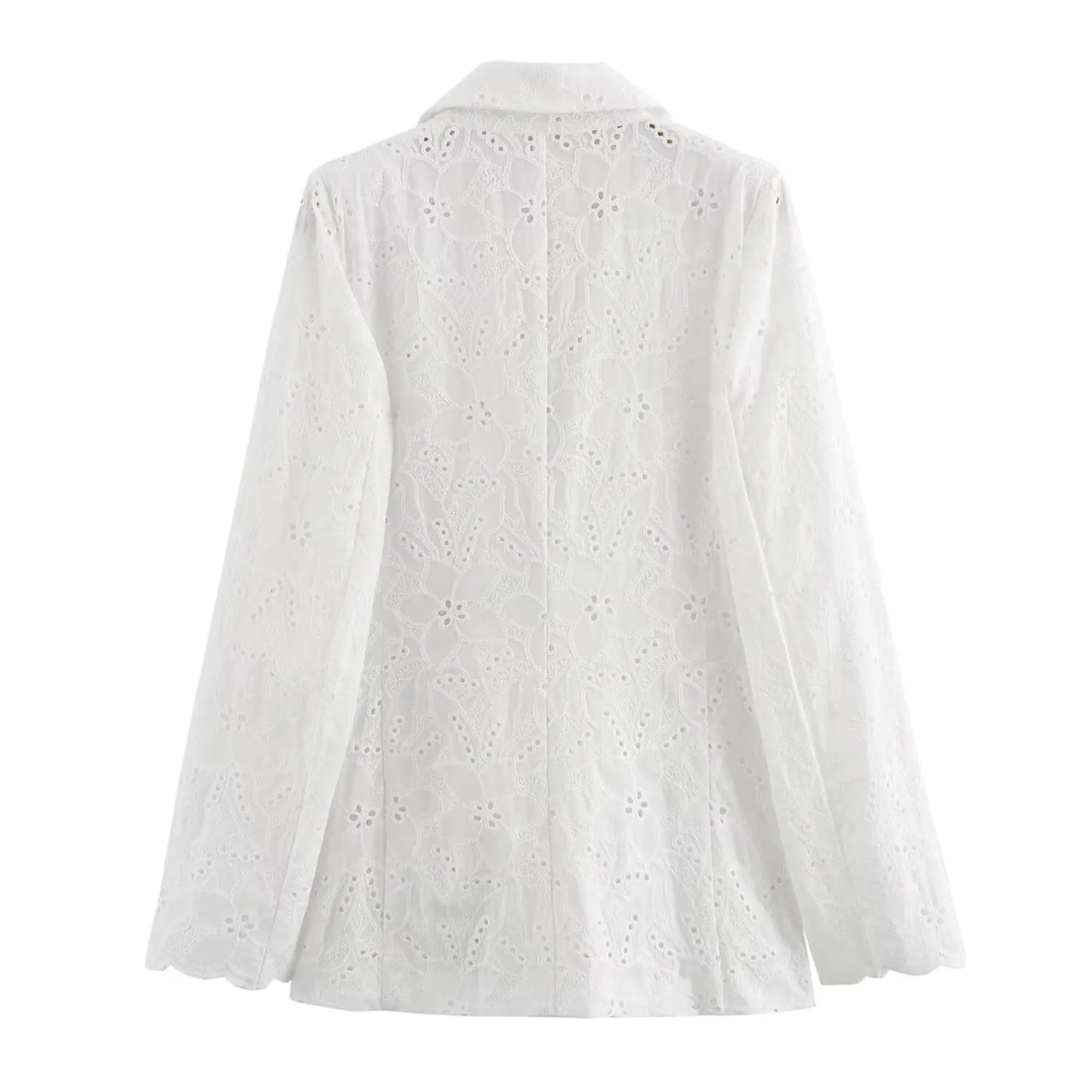 White Lace Blazer Shorts Set