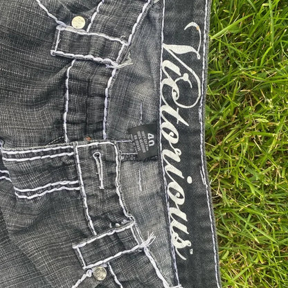 Y2K Embroidered Denim Shorts