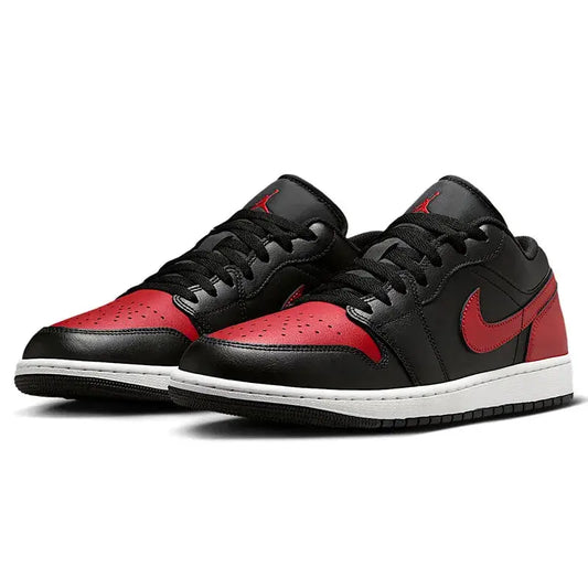 Nike Men's Basketball Shoes Jordan 1 Low Casual Shoes 553558-067 Red And Black Retro Non-slip Sports Shoes Lightweight Sneakers - Chicchar Fashion